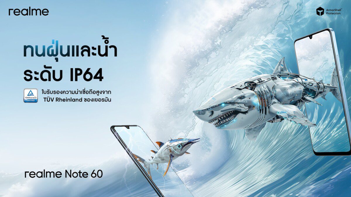 realme Note 60 พลิกโฉมบัดเจ็ตโฟน ด้วย ArmorShell™ Protection เริ่มต้นเพียง 3,499 บาท