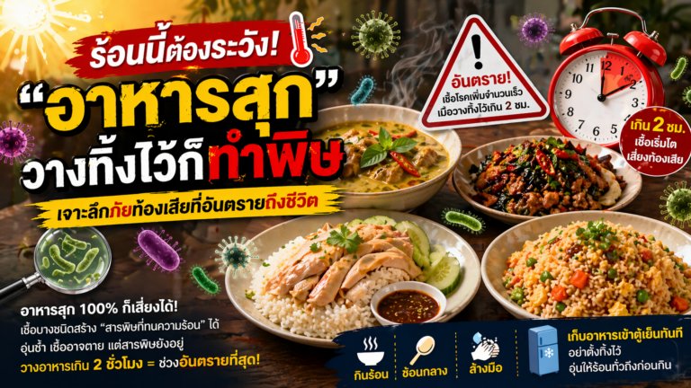 ร้อนนี้ต้องระวัง "อาหารสุก" วางทิ้งไว้ก็ทำพิษ